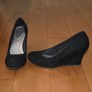 Women's Black Suede Wedges